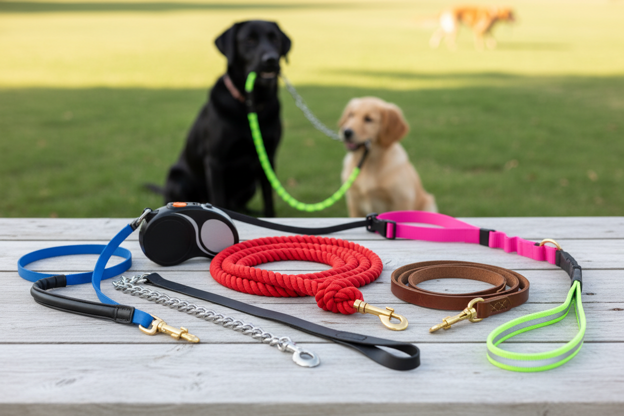 Correas para perros de diferentes tipos - Extensibles, fijas y de adiestramiento en materiales resistentes