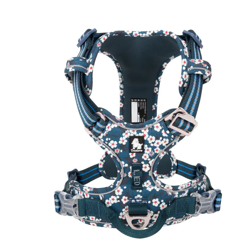 Arnés tipo chaleco con correa floral