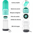 Botella retráctil para perros con filtro de carbón activo