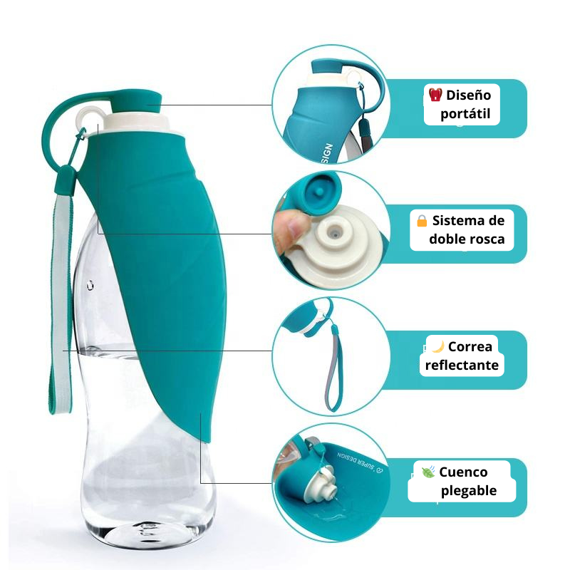 Bebedero portátil para perros 580 ml