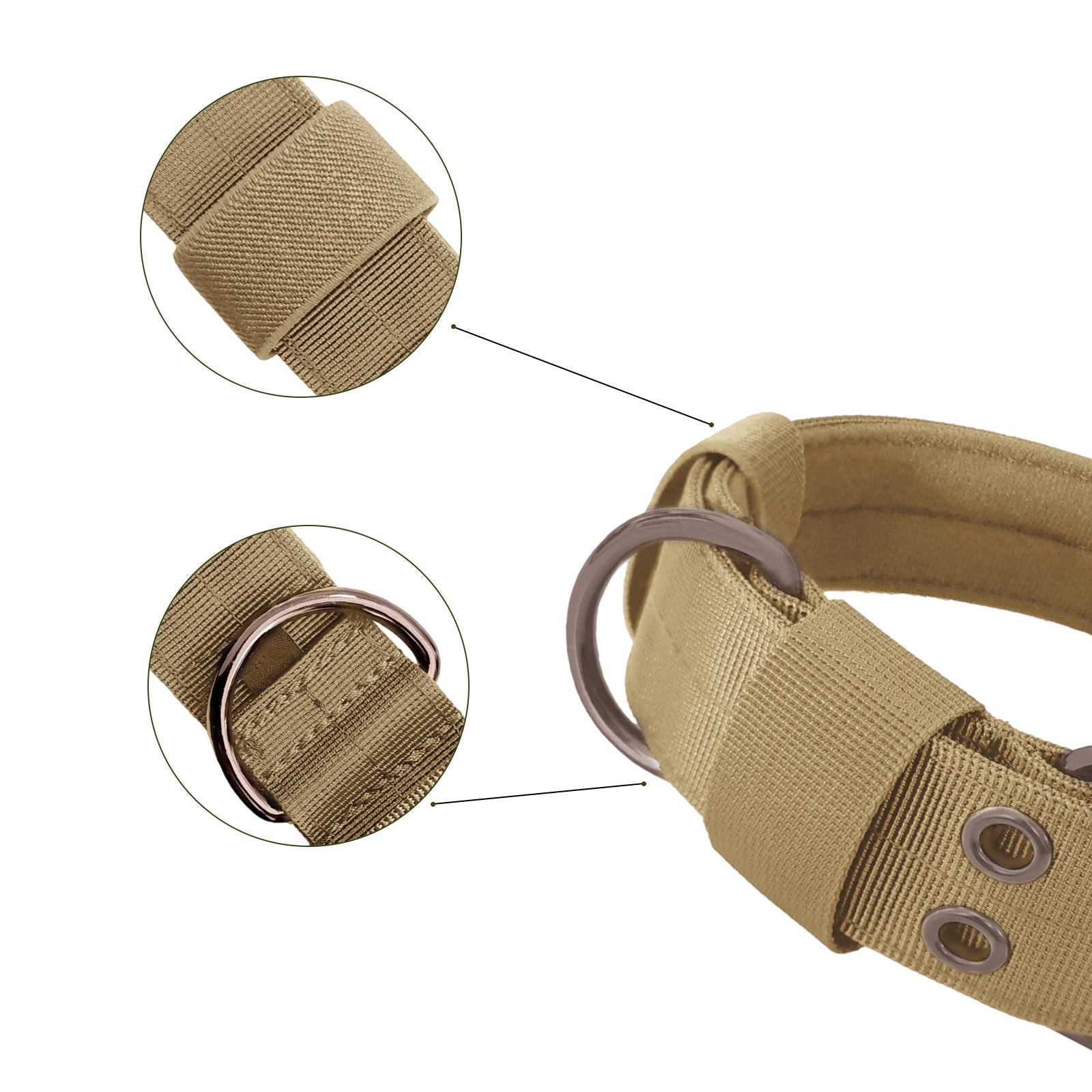 Verstärktes taktisches Hundehalsband aus Nylon