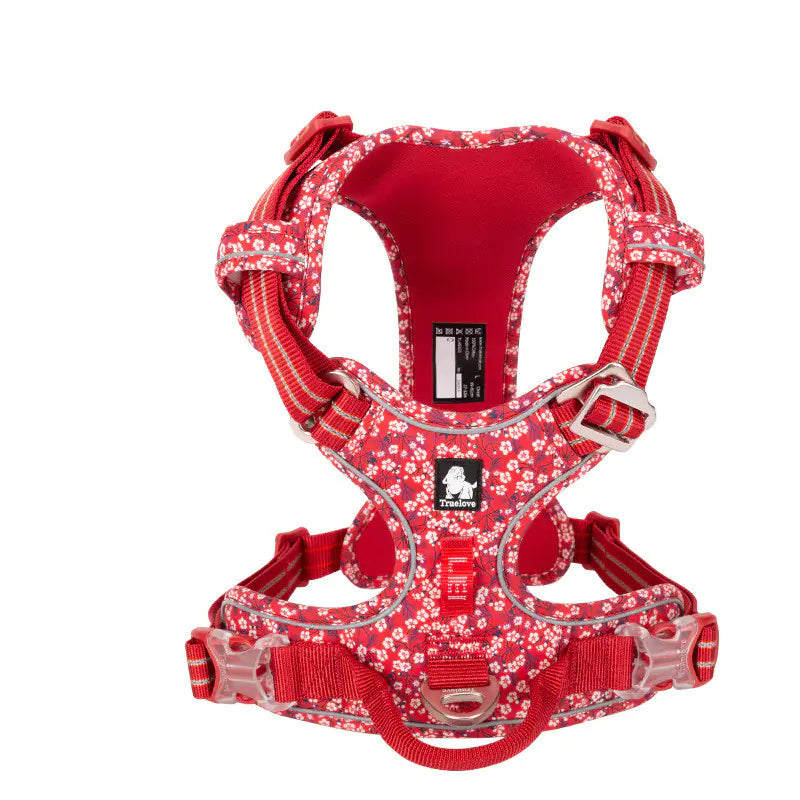 Arnés tipo chaleco con correa floral