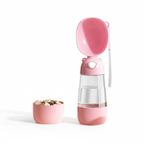 Botella de agua portátil para perros rosa