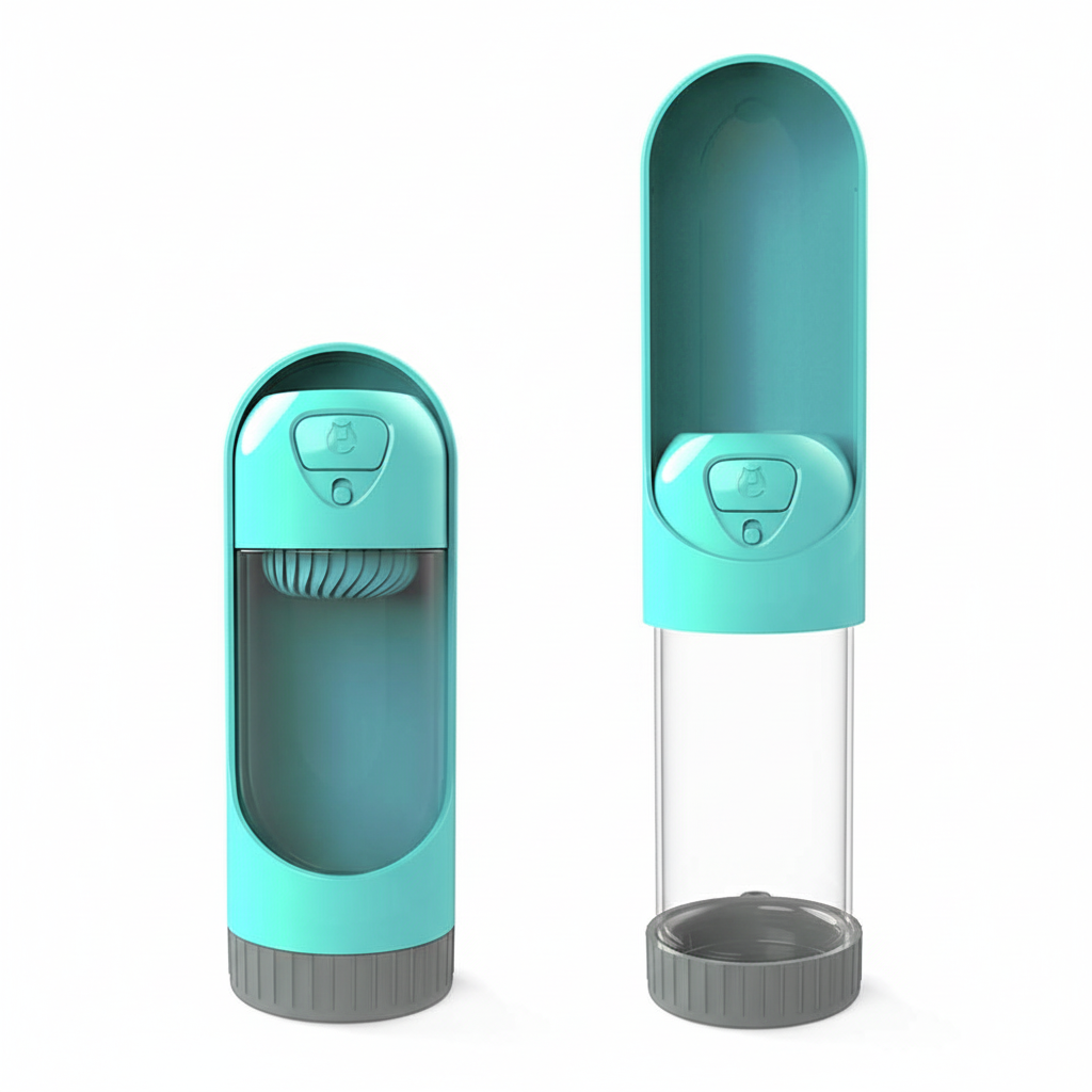 Botella retráctil para perros verde menta