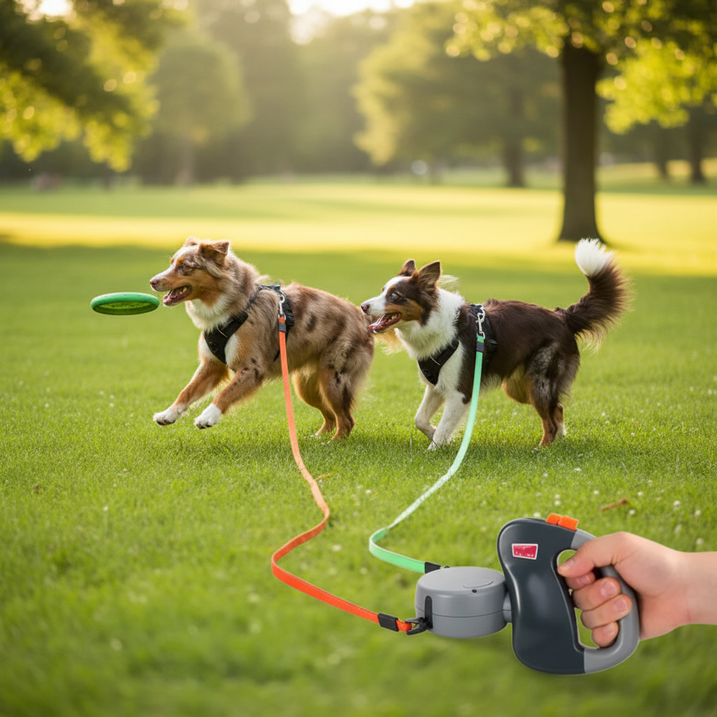 Collar de adiestramiento para perro durante entrenamiento al aire libre