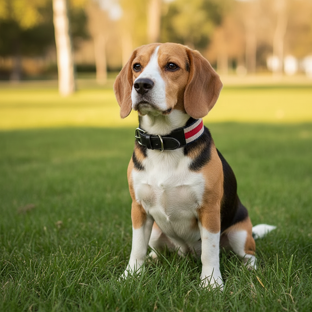 Collar para perro durante un paseo
