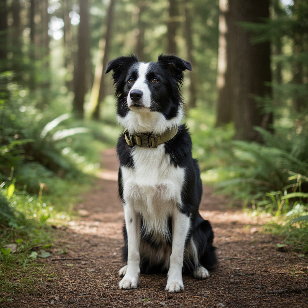 Collar táctico para perro color beige
