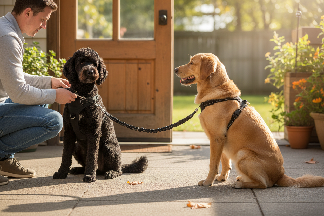 Correa de cadena para perro grande en uso diario
