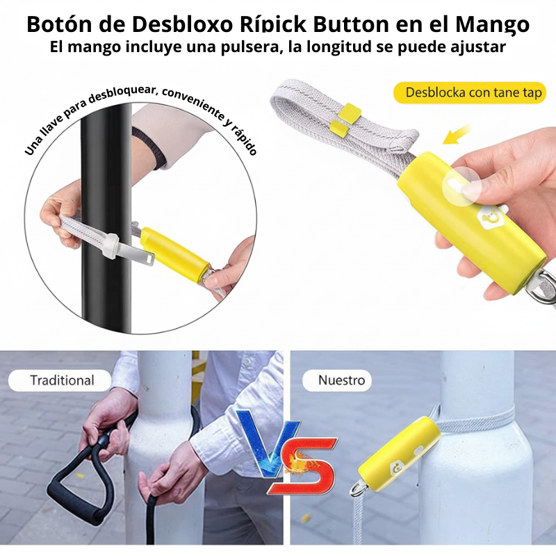 Funciones de la correa extensible para perro con linterna LED