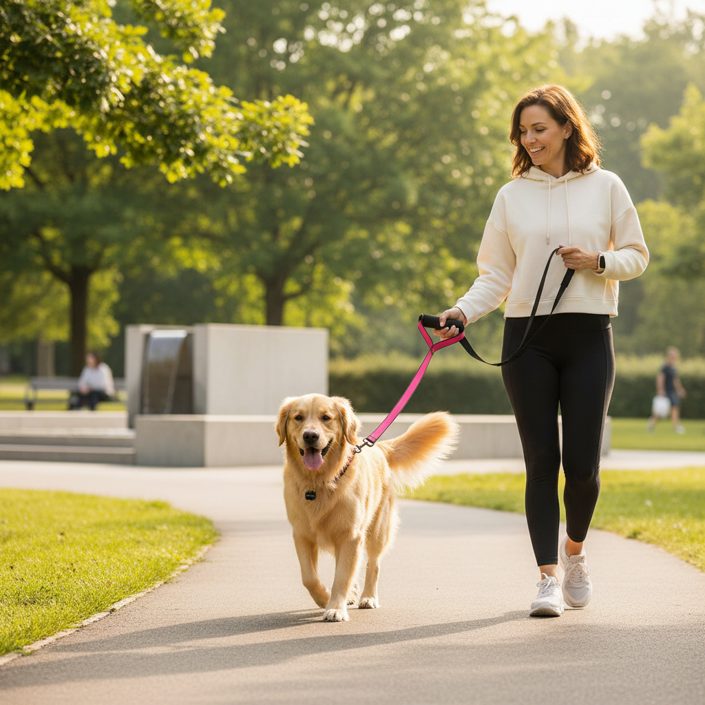 Correa rosa en uso - parque