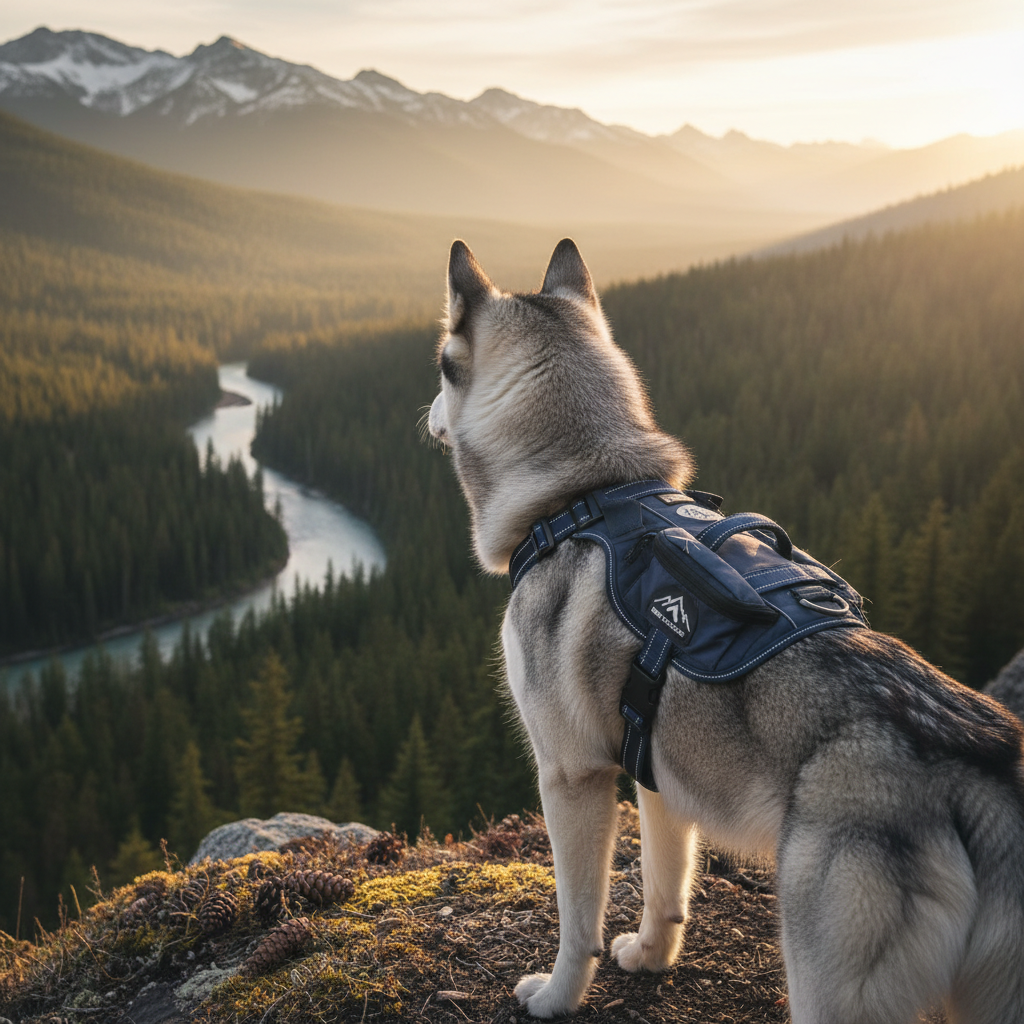 Husky con arnés premium